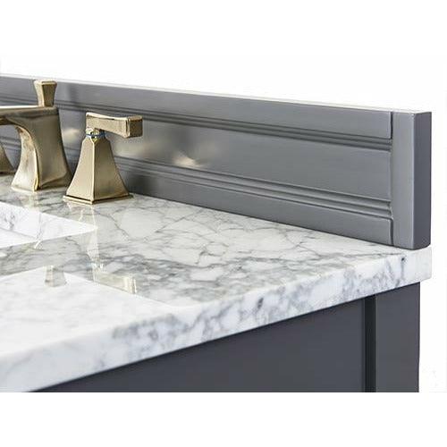 Ancerre Adeline Double Vanity Set with Italian Carrara White Marble Vanity Top and White Undermount Farmhouse Basin with Gold Hardware - Sea & Stone Bath