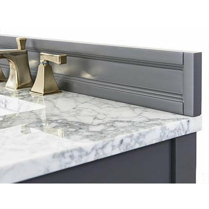 Ancerre Adeline Double Vanity Set with Italian Carrara White Marble Vanity Top and White Undermount Farmhouse Basin with Gold Hardware - Sea & Stone Bath