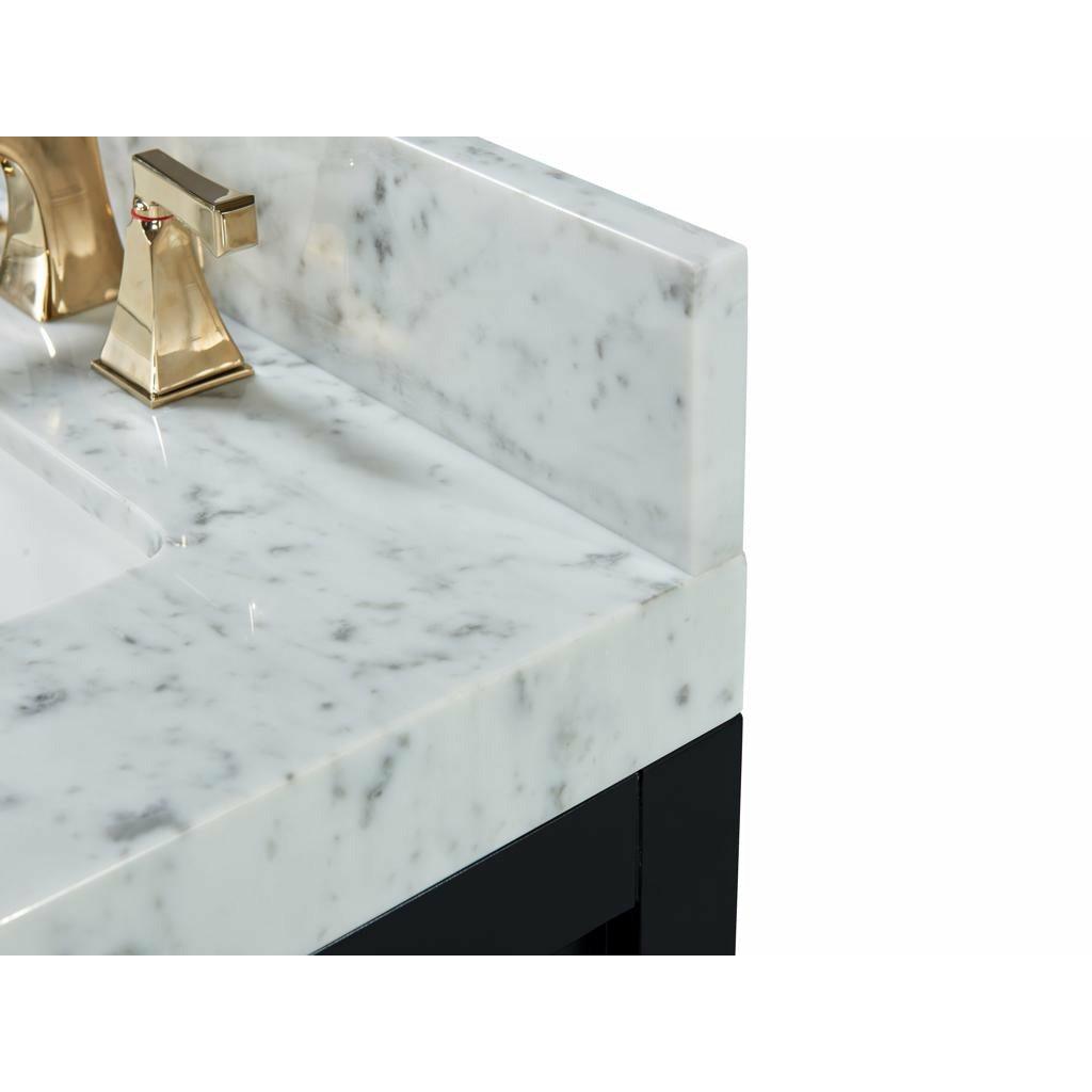 Ancerre Elizabeth Single Bath Vanity Set with Italian Carrara White Marble Vanity top and White Undermount Basin - Sea & Stone Bath
