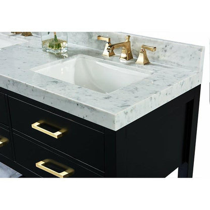 Ancerre Elizabeth Single Bath Vanity Set with Italian Carrara White Marble Vanity top and White Undermount Basin - Sea & Stone Bath