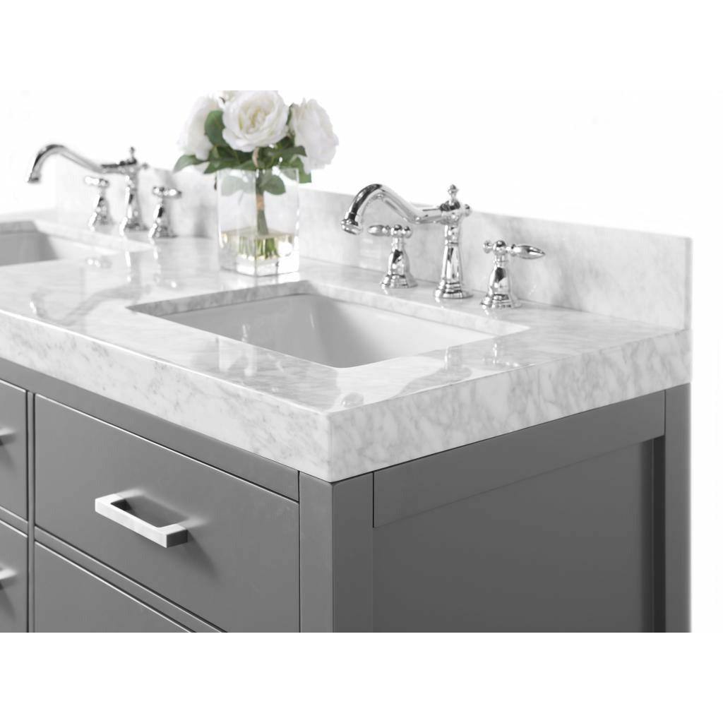 
  
  Ancerre Elizabeth Double Bath Vanity Set with Italian Carrara White Marble Vanity top and White Undermount Basin
  
