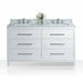 Ancerre Ellie 60 in. Double Bath Vanity Set in White with Italian Cararra White Marble Vanity Top and White Undermount Basins - Sea & Stone Bath