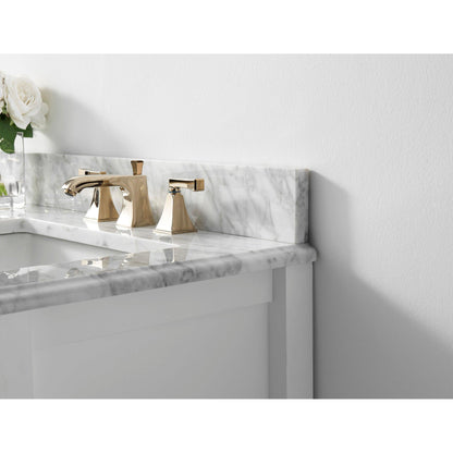 Ancerre Hayley Double Bath Vanity Set with Italian Carrara White Marble Vanity Top and White Farmhouse Apron Basin, Optional Colors - Sea & Stone Bath