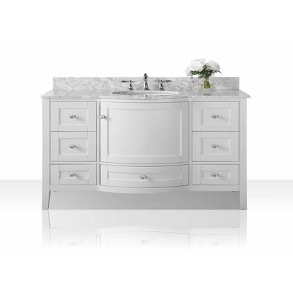 Ancerre Lauren 48 in. Single Bath Vanity Set with Italian Carrara White Marble Vanity Top and White Undermount Basin - Sea & Stone Bath