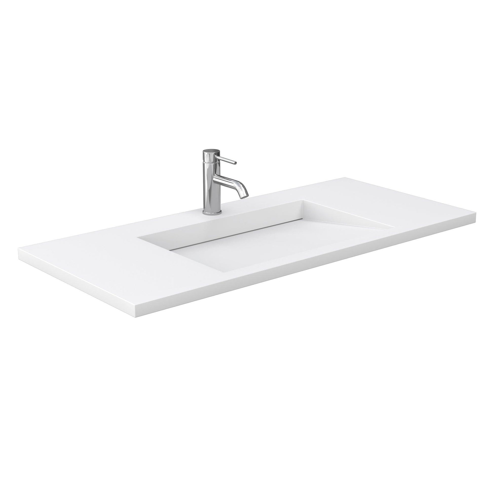 
  
  Wyndham Collection Miranda Single Bathroom Vanity in White, 1.25 Inch Thick Matte White Solid Surface Countertop, Integrated Sink, Complementary Trim, Optional Mirror
  
