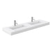 Wyndham Collection Miranda Double Bathroom Vanity in White, 4 Inch Thick Matte White Solid Surface Countertop, Integrated Sinks, Complementary Trim, Optional Mirror - Sea & Stone Bath