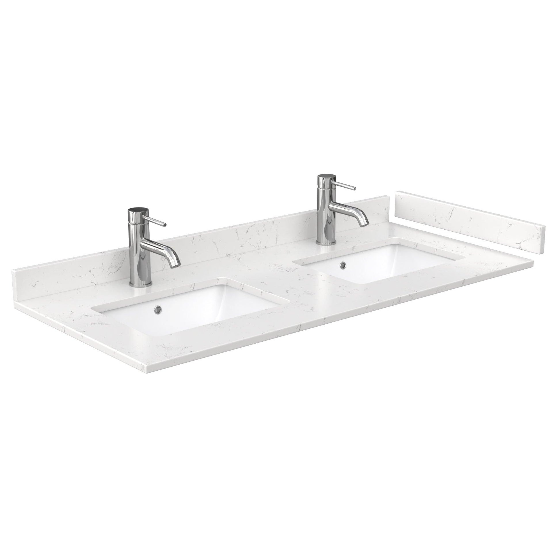 
  
  Wyndham Collection Avery Double Bathroom Vanity with Light-Vein Carrara Cultured Marble Countertop, Undermount Square Sinks, Optional Mirror
  
