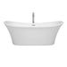 Wyndham Collection Bolera 71 Inch Freestanding Bathtub in White with Polished Chrome Drain and Overflow Trim - Sea & Stone Bath