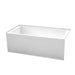 Wyndham Collection Grayley Alcove Bathtub in White with Overflow Trim - Sea & Stone Bath