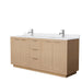 Wyndham Collection Maroni Double Bathroom Vanity in Light Straw, White Cultured Marble Countertop, Undermount Square Sinks - Sea & Stone Bath