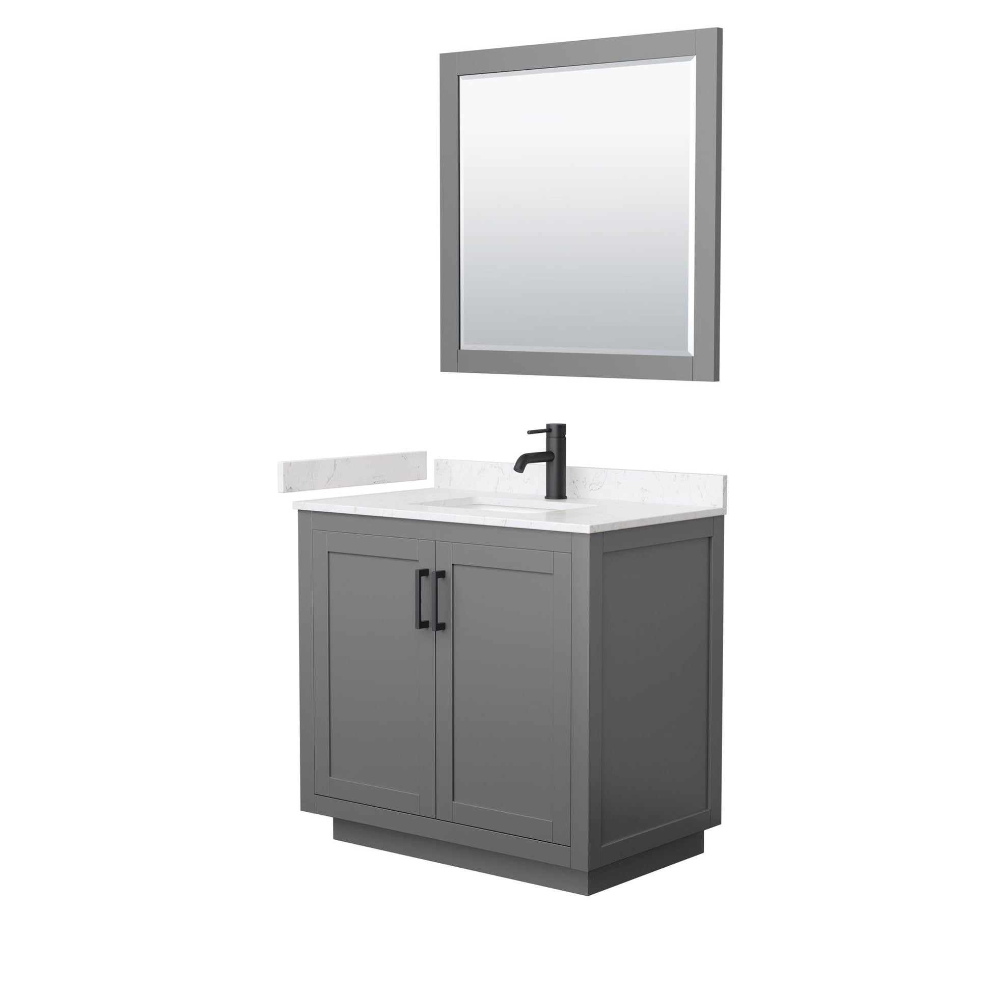 
  
  Wyndham Collection Miranda Single Bathroom Vanity in Dark Gray, Light-Vein Carrara Cultured Marble Countertop, Undermount Square Sink, Complementary Trim, Optional Mirror
  
