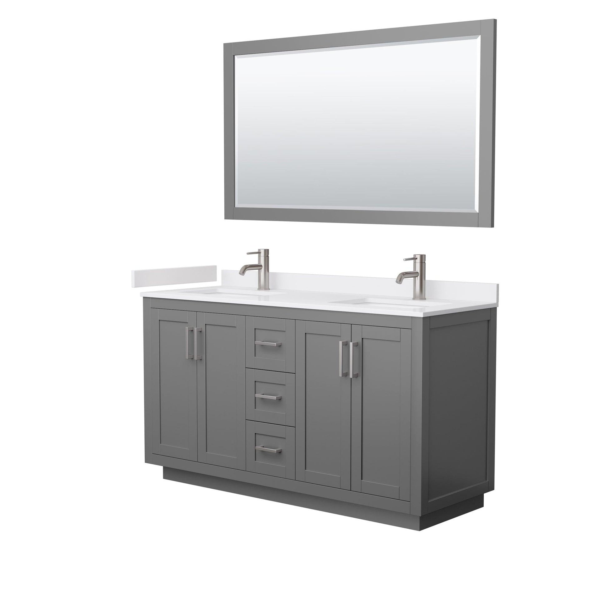 
  
  Wyndham Collection Miranda Double Bathroom Vanity in Dark Gray, White Cultured Marble Countertop, Undermount Square Sinks, Complementary Trim, Optional Mirror
  
