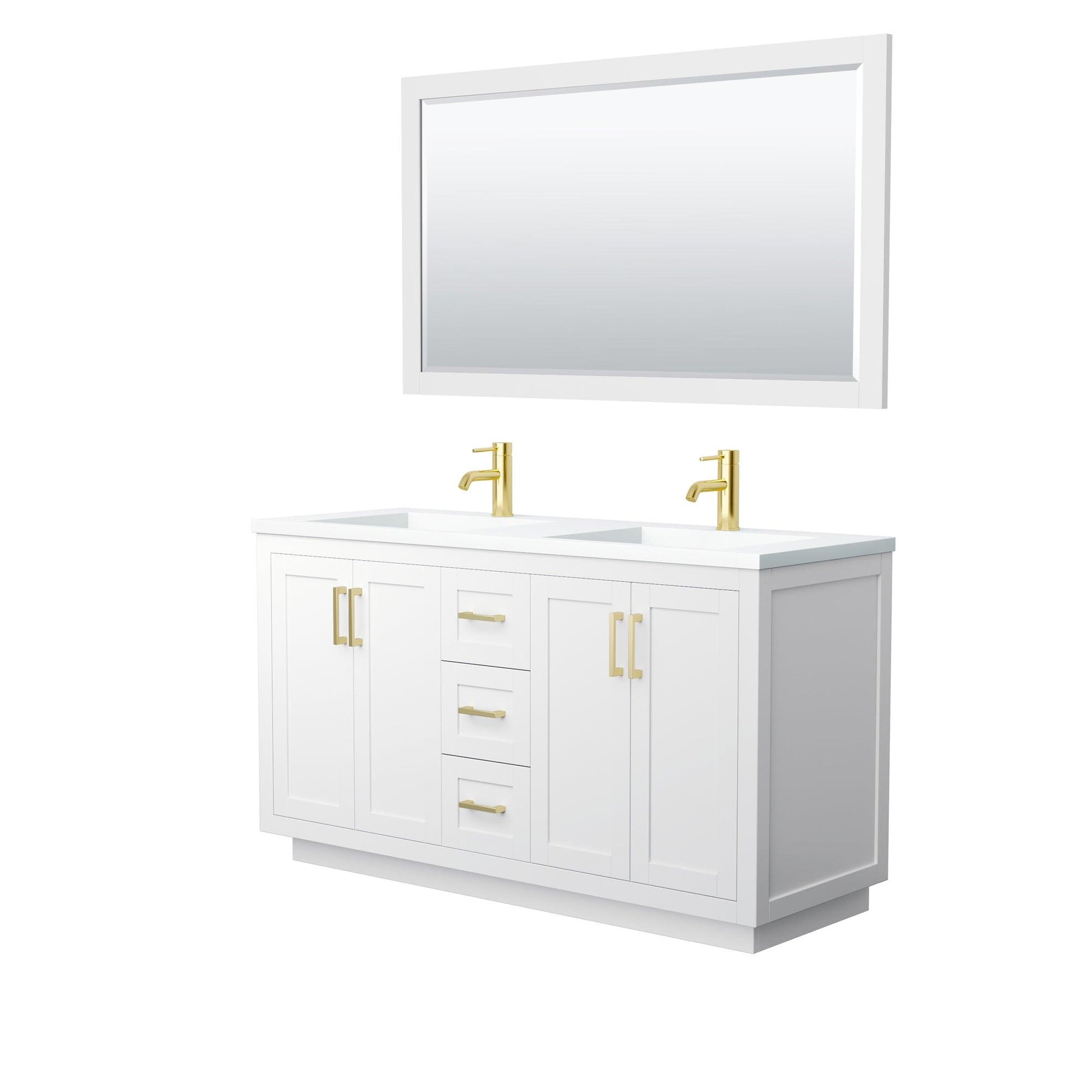 
  
  Wyndham Collection Miranda Double Bathroom Vanity in White, 1.25 Inch Thick Matte White Solid Surface Countertop, Integrated Sinks, Complementary Trim, Optional Mirror
  
