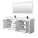Wyndham Collection Miranda Double Bathroom Vanity in White, White Cultured Marble Countertop, Undermount Square Sinks, Complementary Trim, Optional Mirror - Sea & Stone Bath