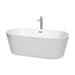Wyndham Collection Carissa Freestanding Bathtub in White with Overflow Trim - Sea & Stone Bath