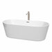 Wyndham Collection Carissa Freestanding Bathtub in White with Overflow Trim - Sea & Stone Bath