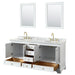 Wyndham Collection Deborah Double Bathroom Vanity in White, White Carrara Marble Countertop, Undermount Oval Sinks, Brushed Gold Trim, Optional 24 Inch Mirrors/Medicine Cabinets - Sea & Stone Bath