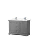 Wyndham Collection Avery Double Bathroom Vanity with Light-Vein Carrara Cultured Marble Countertop, Undermount Square Sinks, Optional Mirror - Sea & Stone Bath