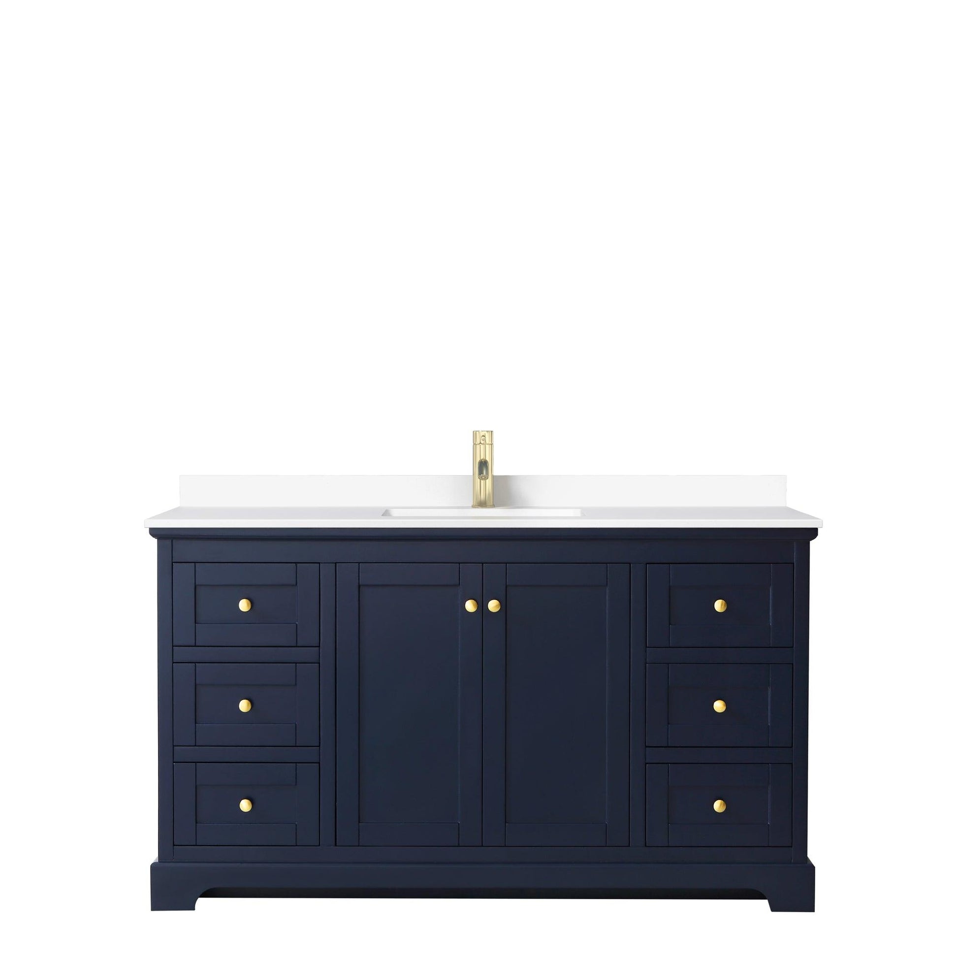 
  
  Wyndham Collection Avery Single Bathroom Vanity with White Cultured Marble Countertop, Undermount Square Sink, Optional Mirror
  
