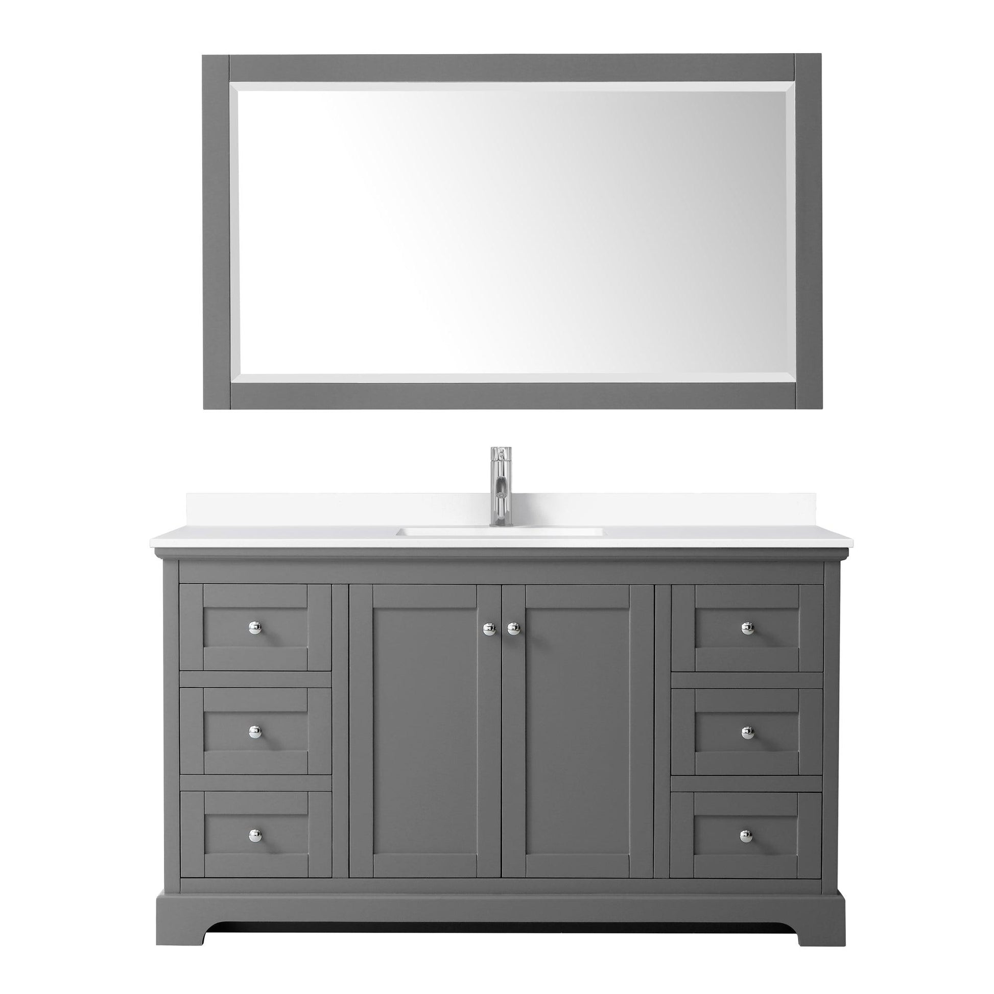 
  
  Wyndham Collection Avery Single Bathroom Vanity with White Cultured Marble Countertop, Undermount Square Sink, Optional Mirror
  
