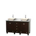 Wyndham Collection Acclaim Double Bathroom Vanity with White Carrara Marble Countertop, Pyra Bone Sinks, and Optional 24" Mirrors - Sea & Stone Bath