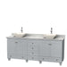 Wyndham Collection Acclaim Double Bathroom Vanity in Oyster Gray, White Carrara Marble Countertop, Pyra Bone Porcelain Sinks, and Optional Mirrors - Sea & Stone Bath