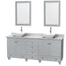 Wyndham Collection Acclaim Double Bathroom Vanity in Oyster Gray, White Carrara Marble Countertop, Pyra White Porcelain Sinks, and Optional Mirrors - Sea & Stone Bath