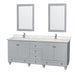 Wyndham Collection Acclaim Double Bathroom Vanity with White Carrara Marble Countertop, Undermount Square Sinks, and Optional 24" Mirrors - Sea & Stone Bath