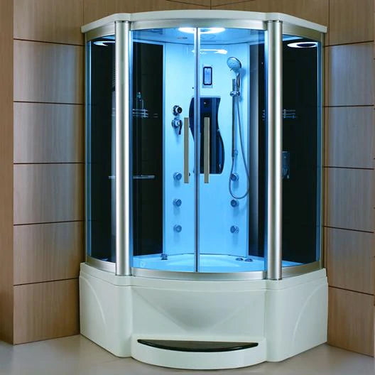 Mesa Blue Glass Steam Shower with Jetted Tub (WS-609P) - Sea & Stone Bath