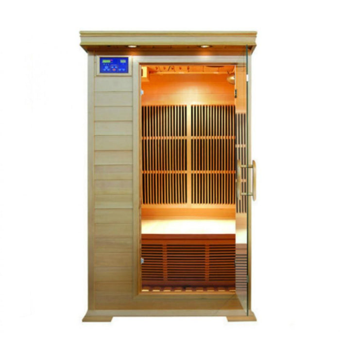 SunRay Barrett 1 Person Hemlock Sauna w/Carbon Heaters - Sea & Stone Bath