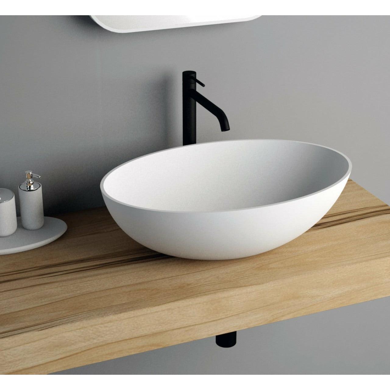Ideavit Solidthin-OV50 FS Oval Washbasin - Sea & Stone Bath
